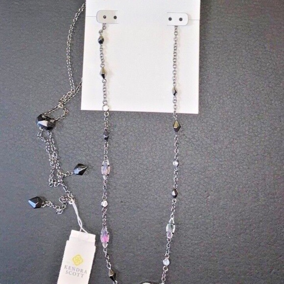 KENDRA SCOTT Debra Hematite Cubic Zirconia Adjustable Choker Necklace NEW - Picture 3 of 7